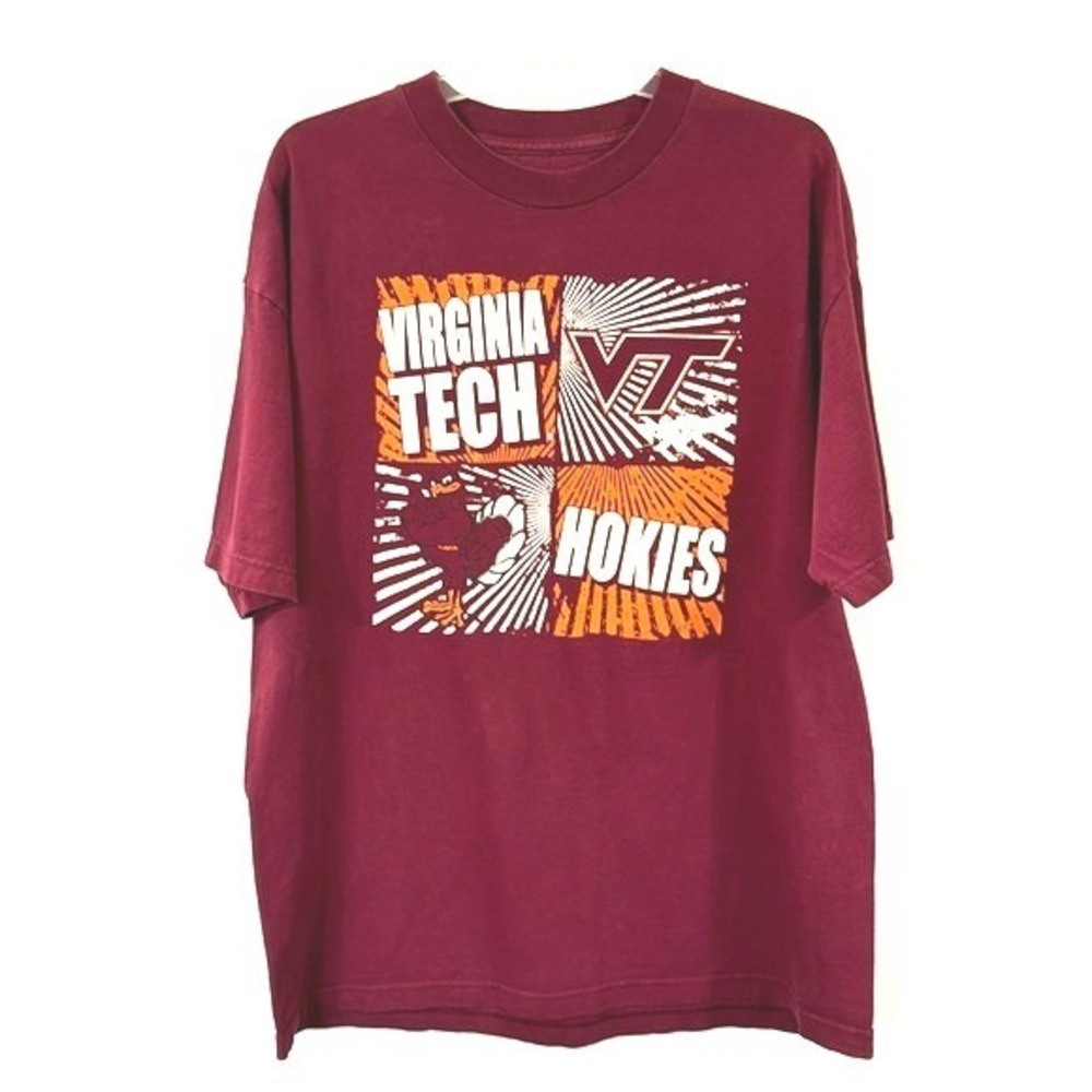 Virginia Tech Hokies Graphic T-Shirt Maroon Cotton Champs Team Edition Large Men